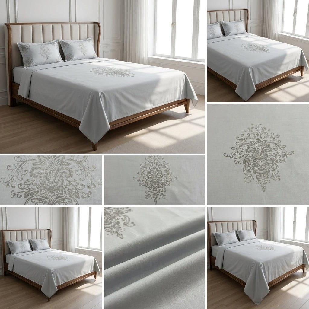 Premium  120 by 120 inch Super King Bedsheet Set – Jumbo Size | 100% Cotton Comfort