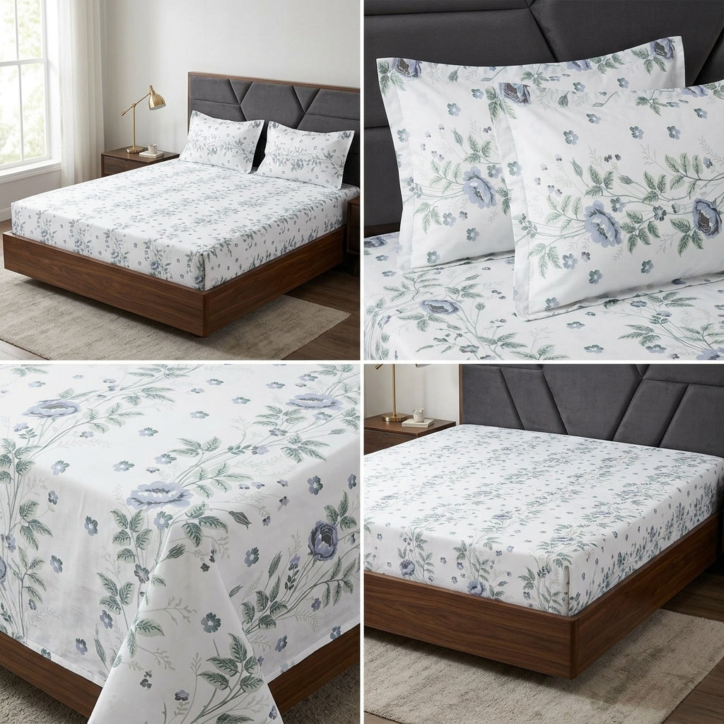 Premium  120 by 120 inch Super King Bedsheet Set – Jumbo Size | 100% Cotton Comfort