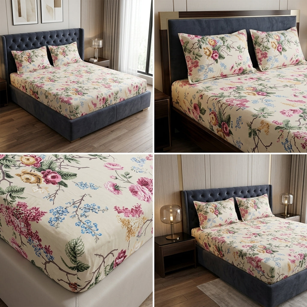 Fitted Bedsheets Pure Cotton 108 BY 108 Inch