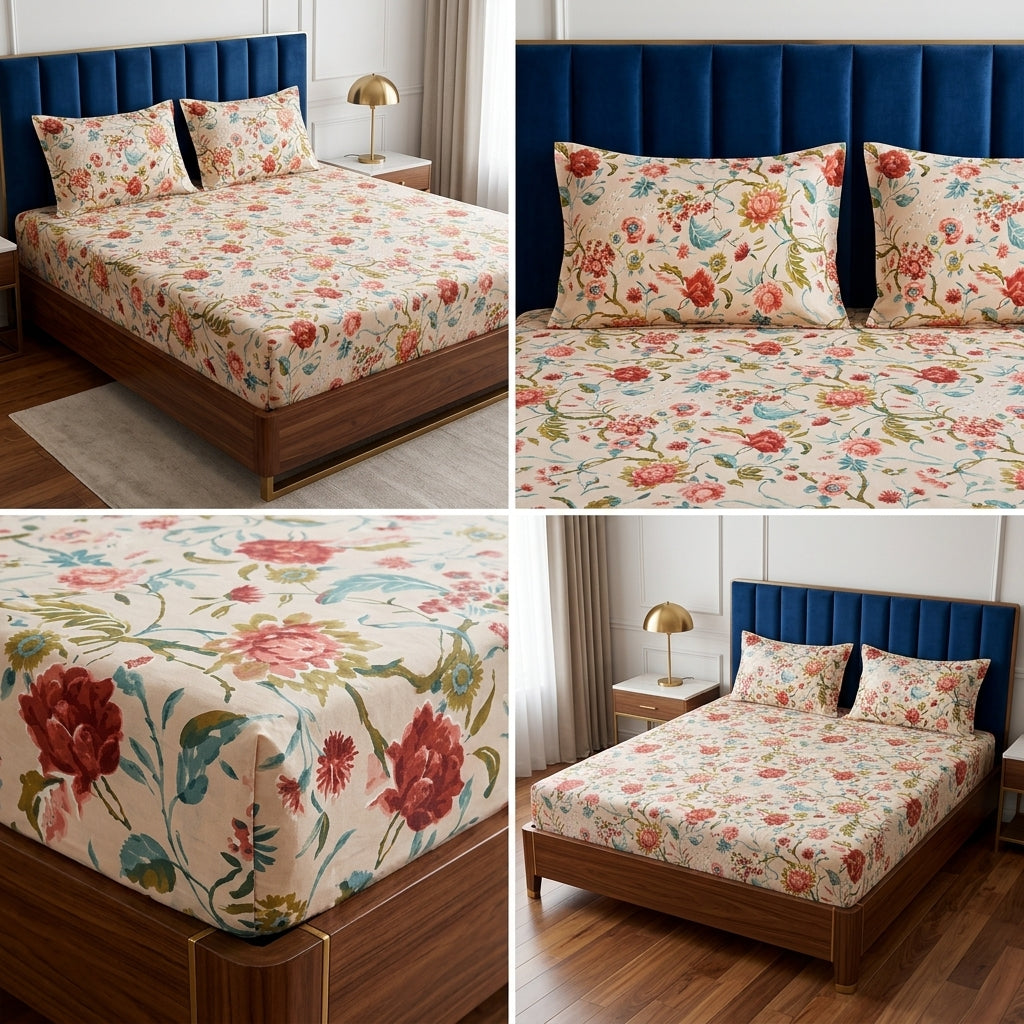 Fitted Bedsheets Pure Cotton 108 BY 108 Inch