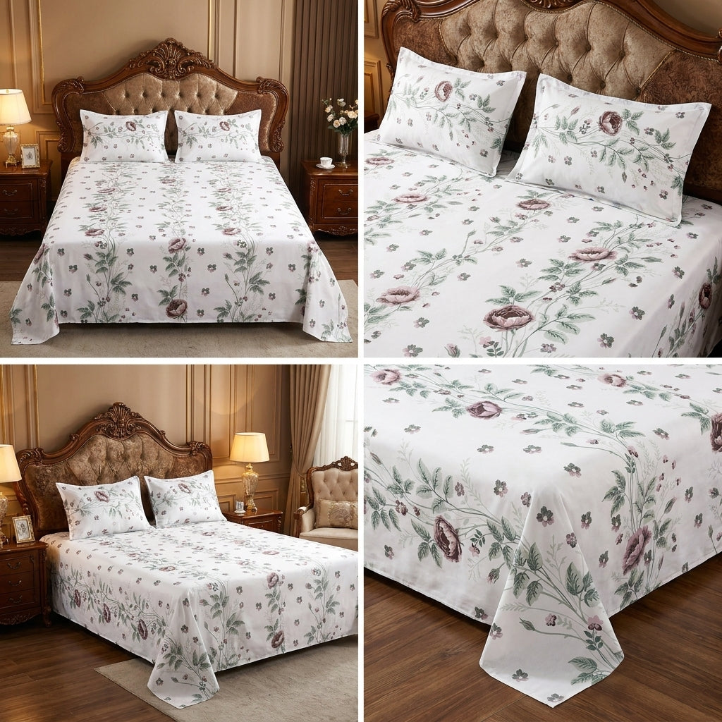 Premium  120 by 120 inch Super King Bedsheet Set – Jumbo Size | 100% Cotton Comfort