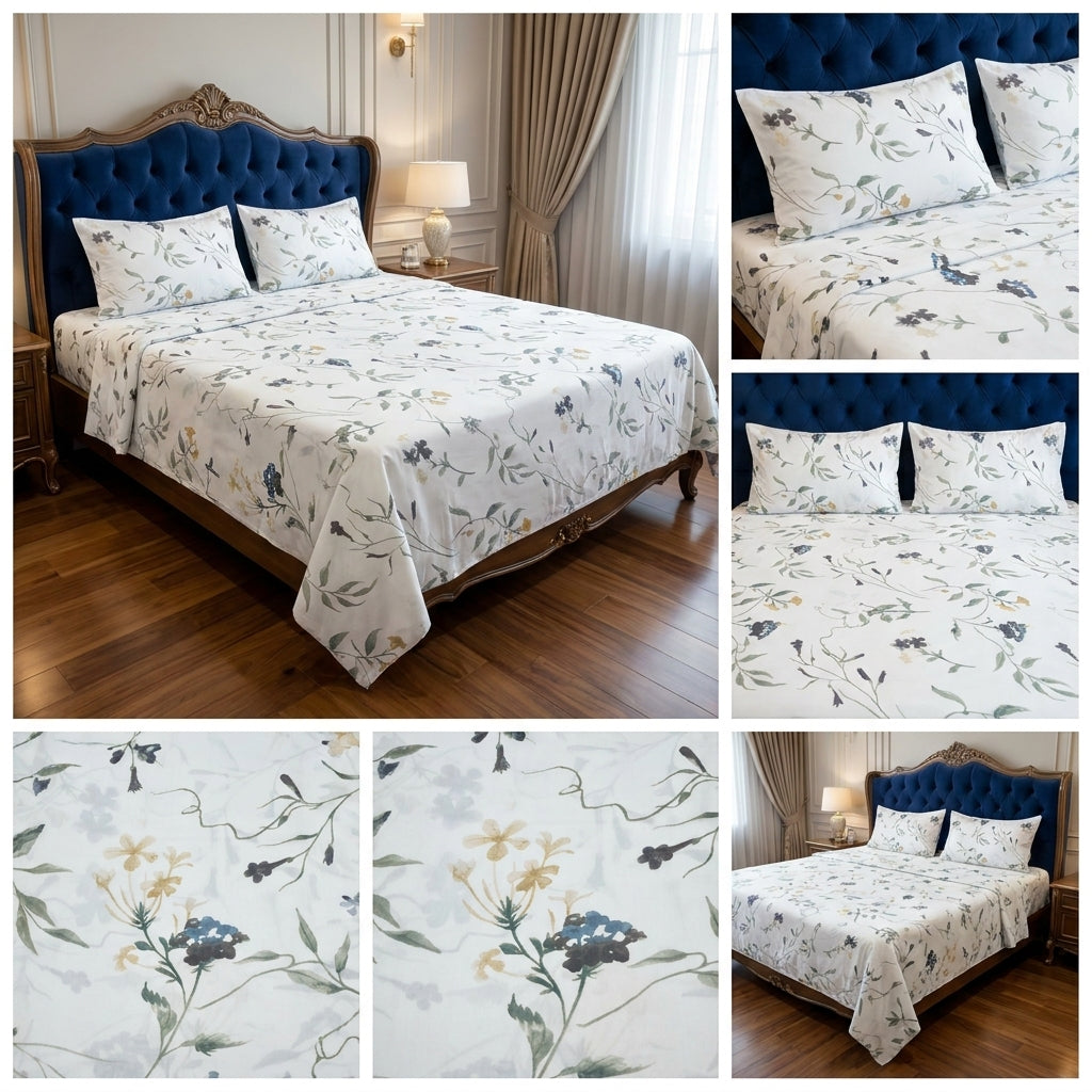 Premium  120 by 120 inch Super King Bedsheet Set – Jumbo Size | 100% Cotton Comfort