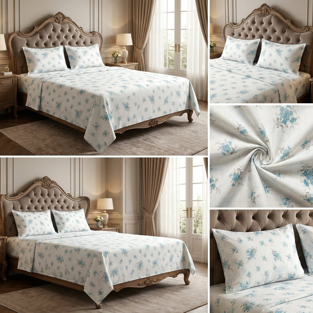 Premium  120 by 120 inch Super King Bedsheet Set – Jumbo Size | 100% Cotton Comfort