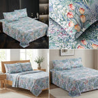 Cotton Printed Flat Bedsheet Set with 2 Pillow Covers