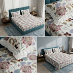 English Bedsheet With Lace Pillow Covers (108 * 108)