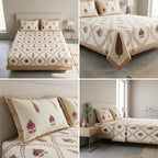Block Print Bedsheet Set (108 x 108 inches) with 2 Pillow Covers Product Code :- 55B106RKEH