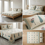 Block Print Bedsheet Set (108 x 108 inches) with 2 Pillow Covers Product Code :- 55B106RKEH
