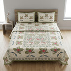 Block Print Bedsheet Set (108 x 108 inches) with 2 Pillow Covers Product Code :- 55B106RKEH