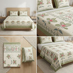 Block Print Bedsheet Set (108 x 108 inches) with 2 Pillow Covers Product Code :- 55B106RKEH