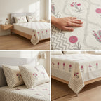 Block Print Bedsheet Set (108 x 108 inches) with 2 Pillow Covers Product Code :- 55B106RKEH
