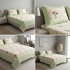 Block Print Bedsheet Set (108 x 108 inches) with 2 Pillow Covers Product Code :- 55B106RKEH