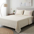 English Floral Bedsheet with Designer Lace Pillow Covers Pure Cotton