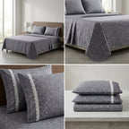 English Floral Bedsheet with Designer Lace Pillow Covers Pure Cotton