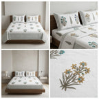 Block Prints Percale 300 TC Jumbo King Size Cotton Bedsheet Set (120 × 120 Inches) Product Code:- 55B198RKEH