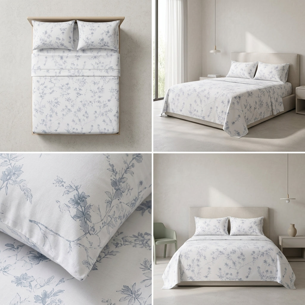 350 Thread Count Pure Cotton Floral Bedsheet Set King size
