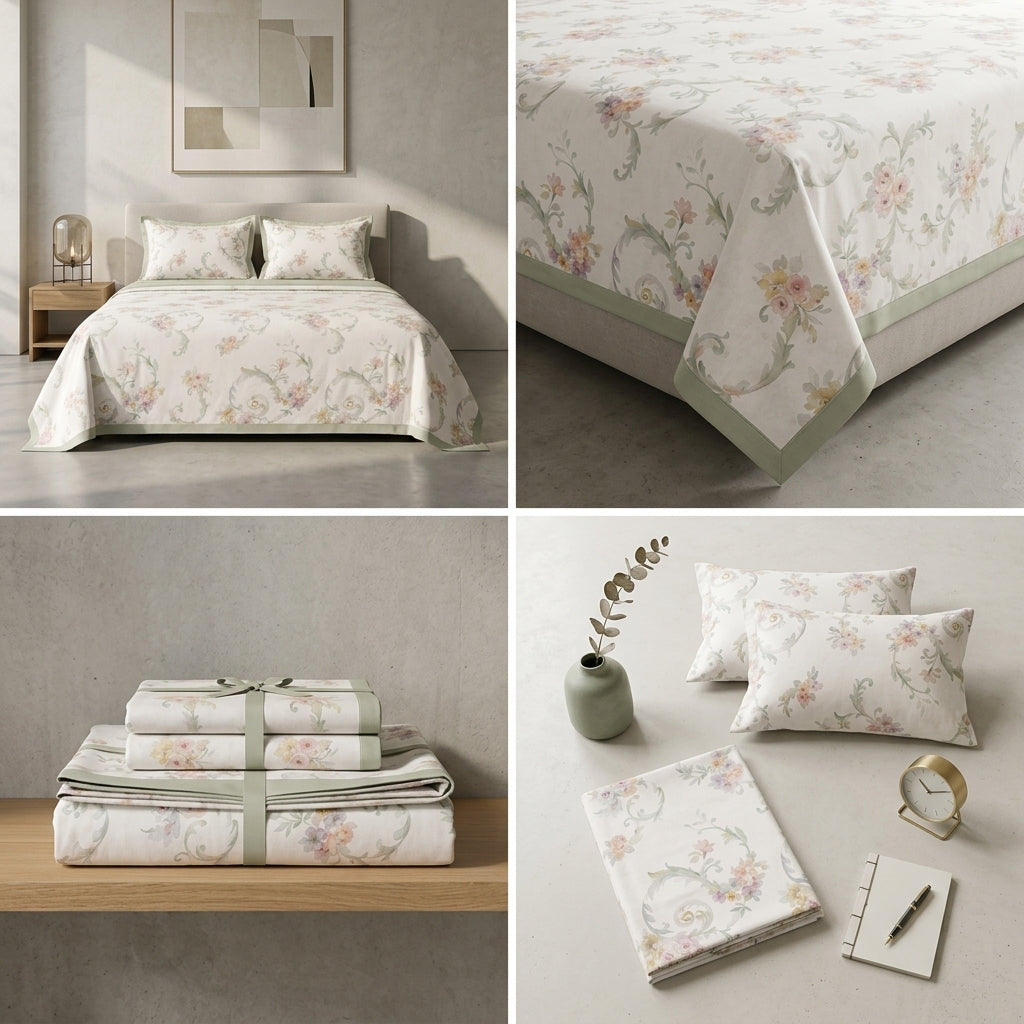 350 Thread Count Pure Cotton Floral Bedsheet Set King size