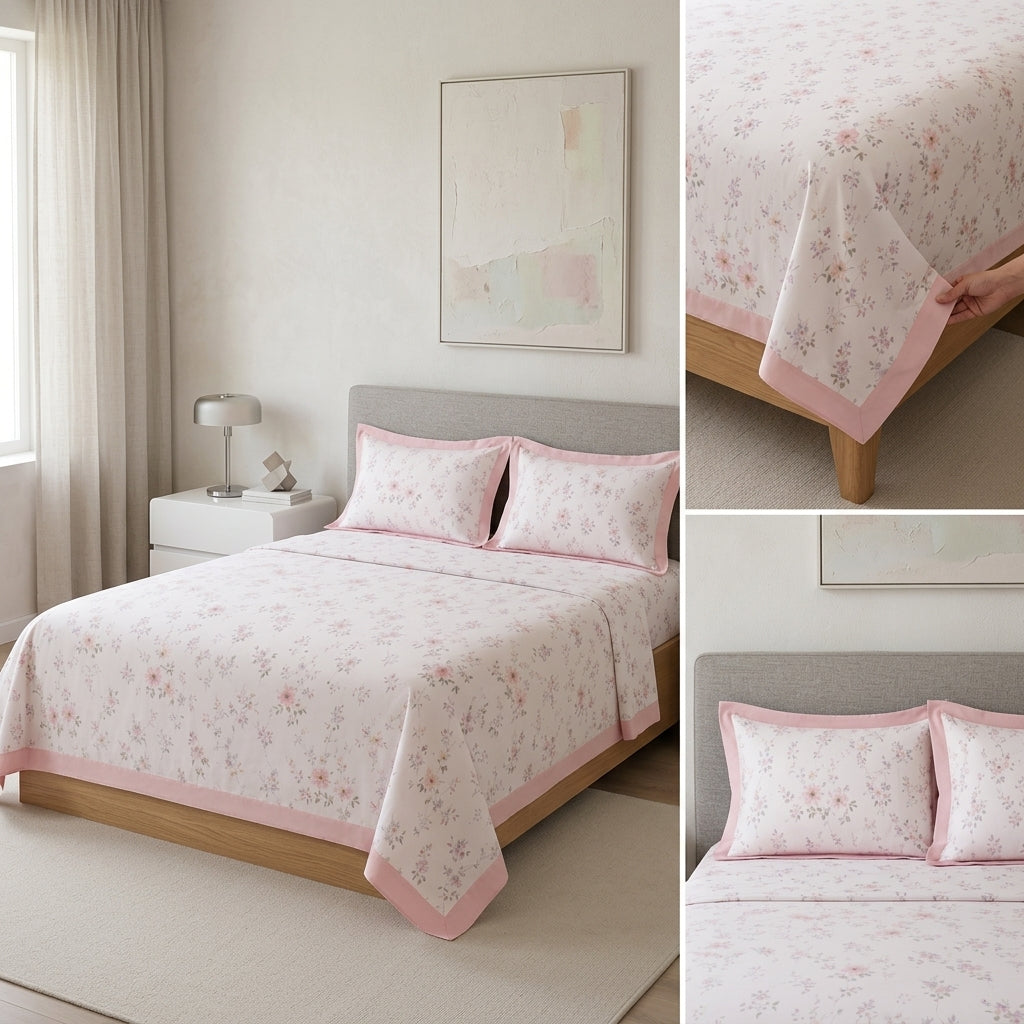 350 Thread Count Pure Cotton Floral Bedsheet Set King size