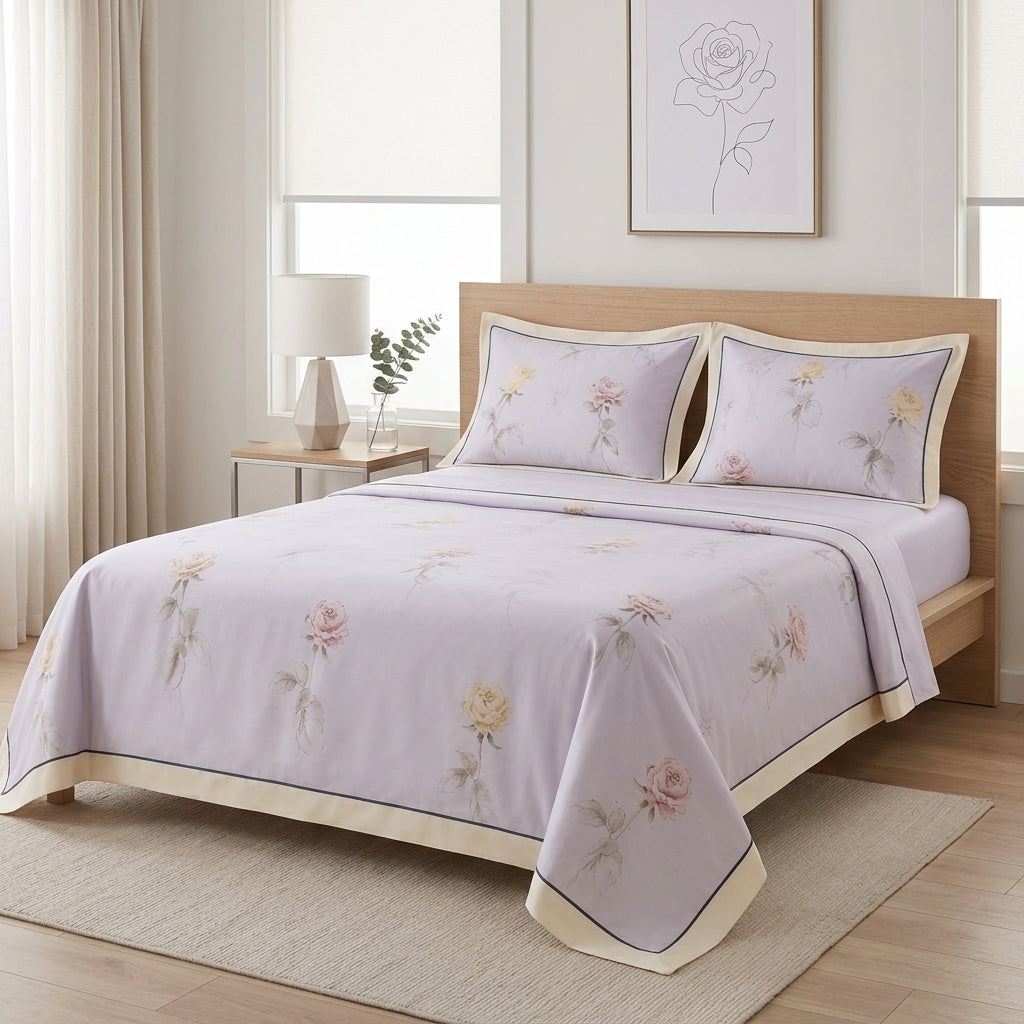 350 Thread Count Pure Cotton Floral Bedsheet Set King size