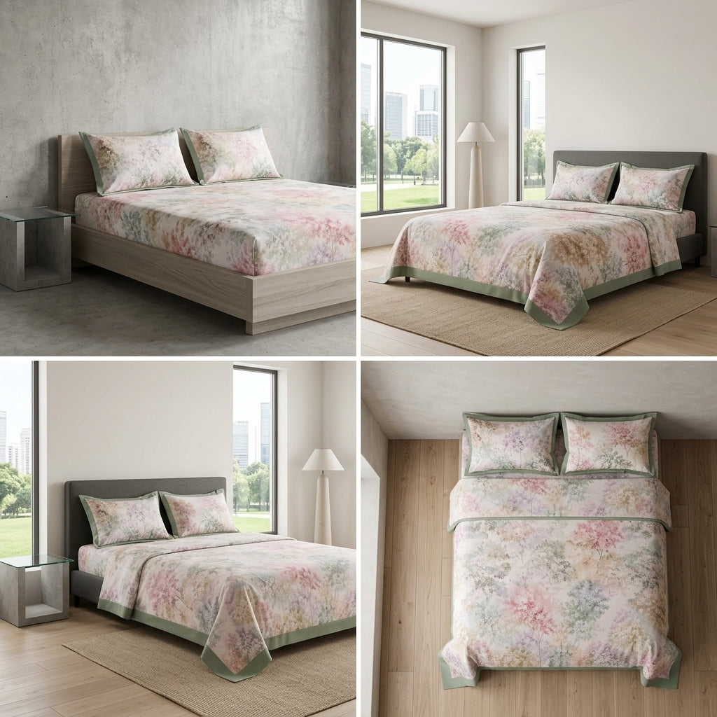 350 Thread Count Pure Cotton Floral Bedsheet Set King size