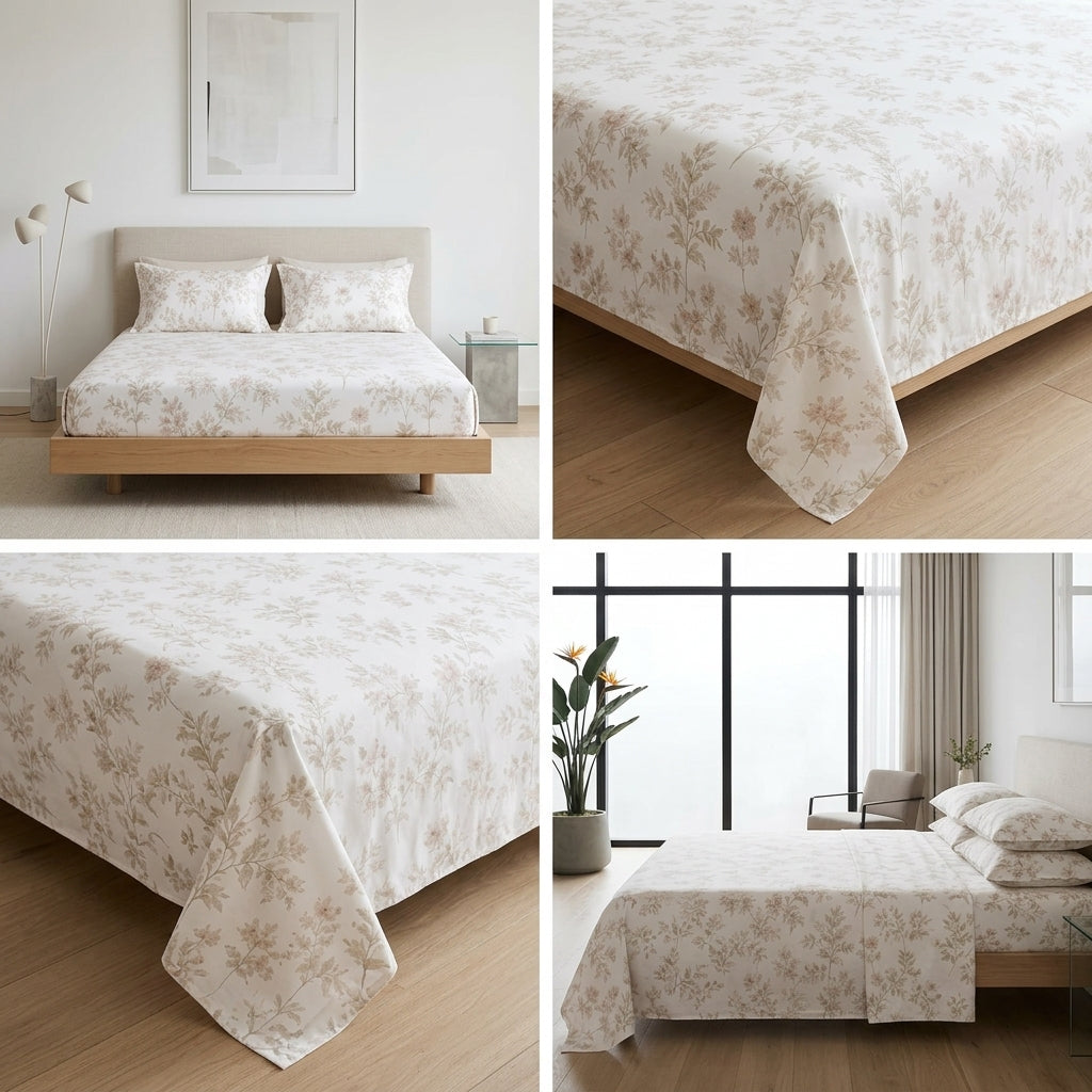 350 Thread Count Pure Cotton Floral Bedsheet Set King size