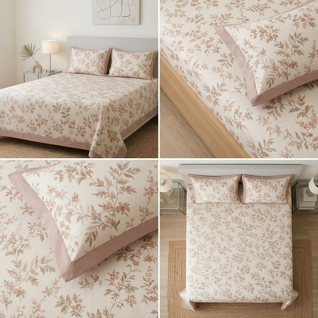 350 Thread Count Pure Cotton Floral Bedsheet Set King size