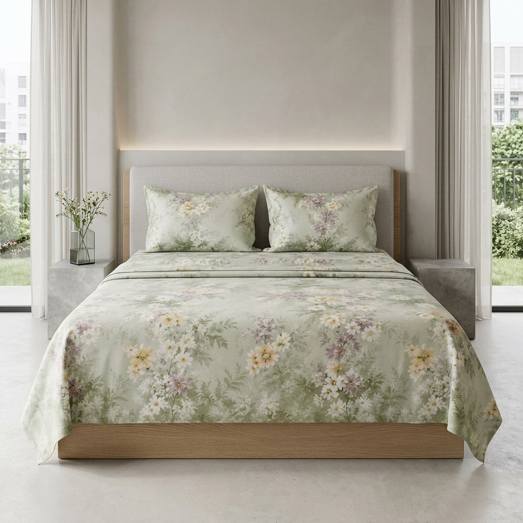 350 Thread Count Pure Cotton Floral Bedsheet Set King size