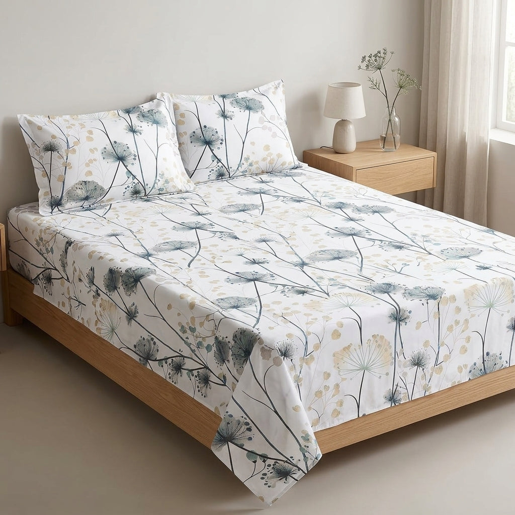 Premium Jumbo Bedsheet – 120 x 120 Inches | Super King 100 % Pure Cotton Size Product Code :- 55B138RKEH