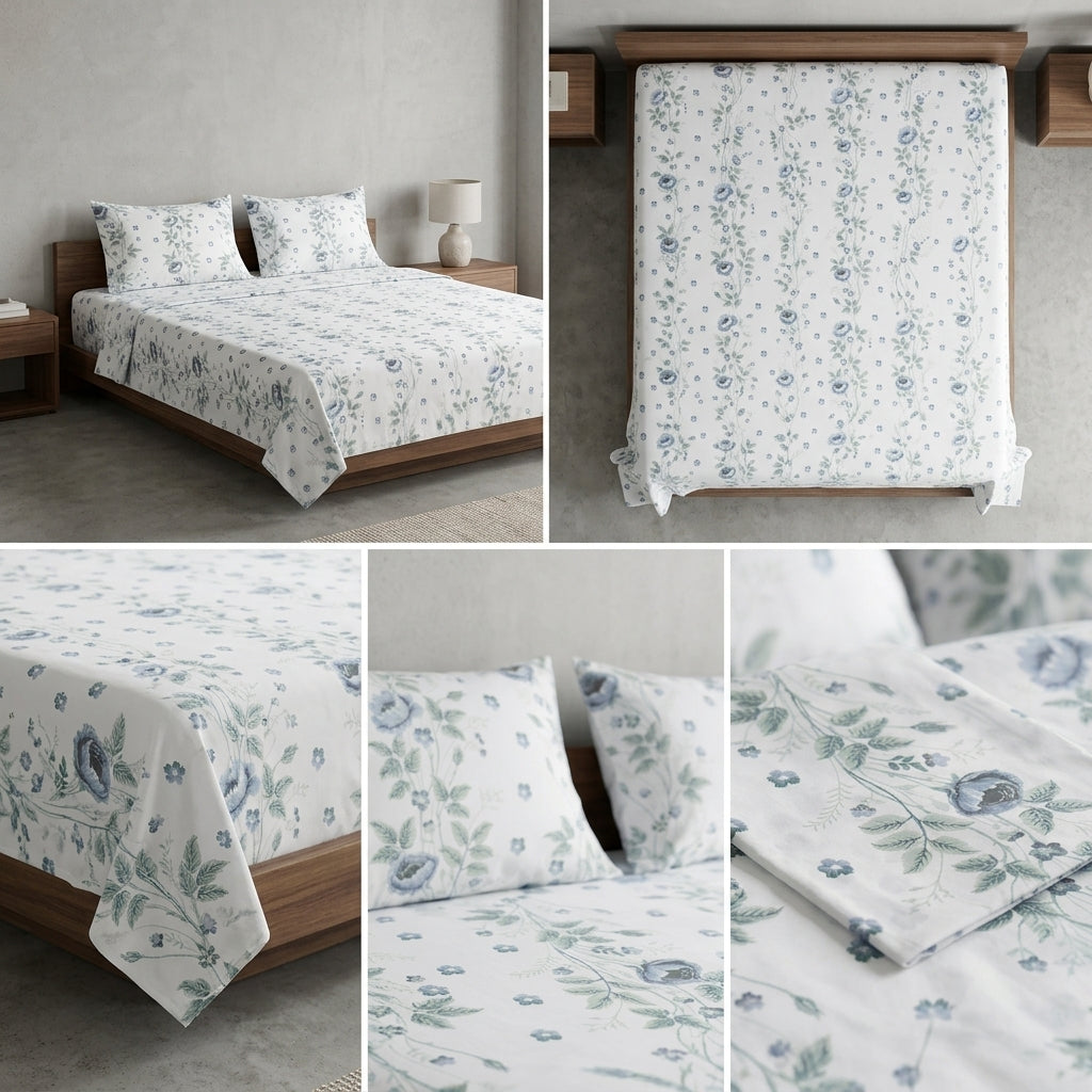 Premium Jumbo Bedsheet – 120 x 120 Inches | Super King 100 % Pure Cotton Size Product Code :- 55B138RKEH