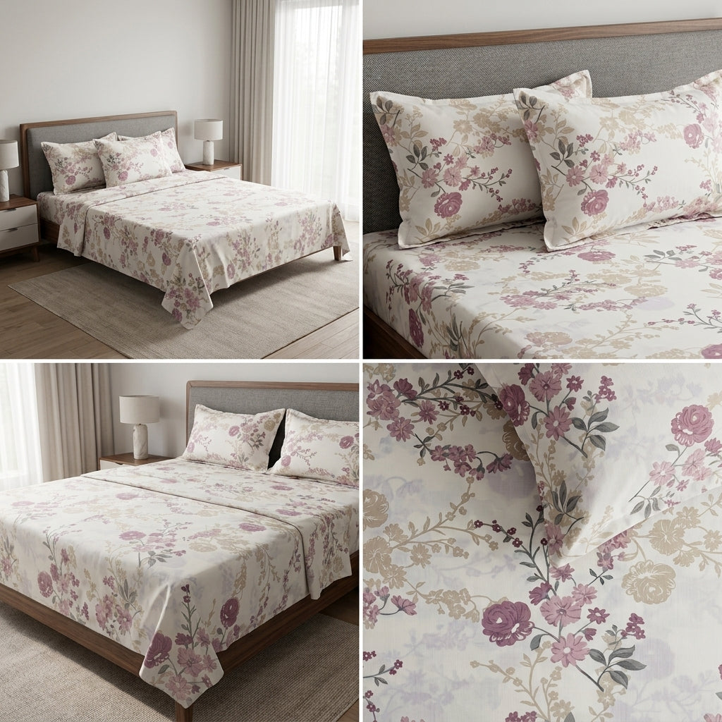 Premium Jumbo Bedsheet – 120 x 120 Inches | Super King 100 % Pure Cotton Size Product Code :- 55B138RKEH