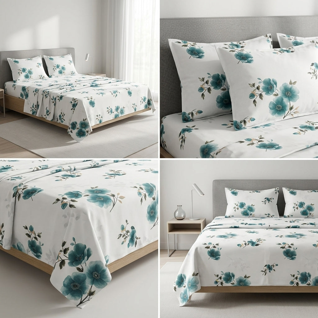 Premium Jumbo Bedsheet – 120 x 120 Inches | Super King 100 % Pure Cotton Size Product Code :- 55B138RKEH