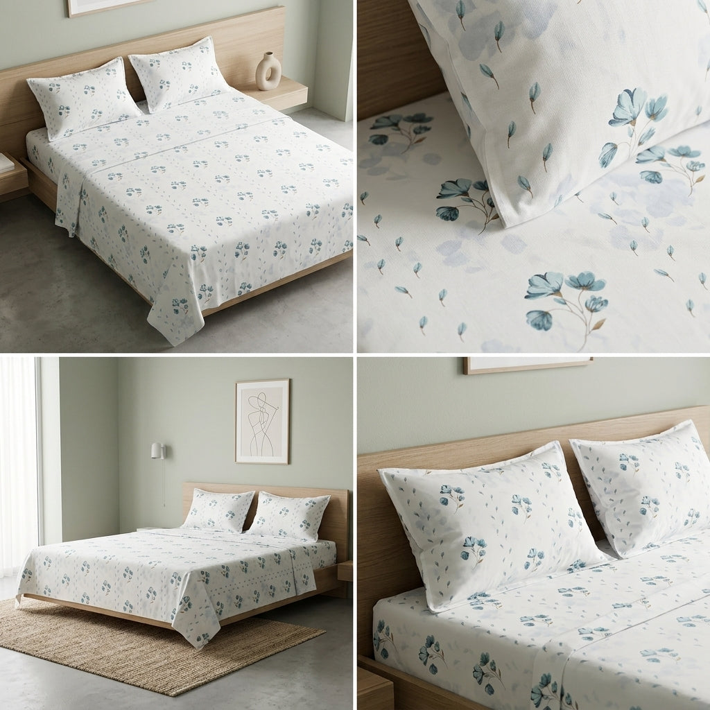 Premium Jumbo Bedsheet – 120 x 120 Inches | Super King 100 % Pure Cotton Size Product Code :- 55B138RKEH