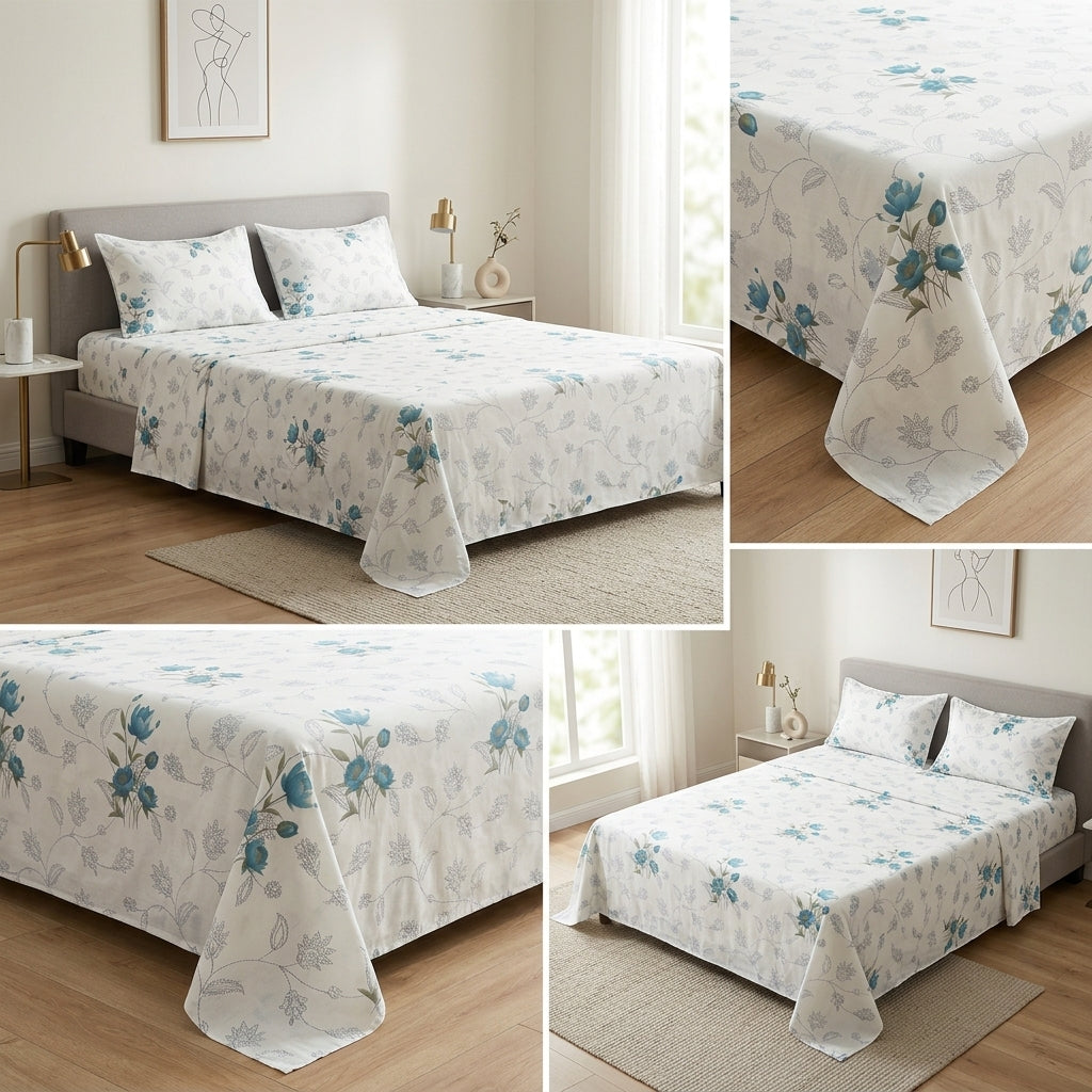 Premium Jumbo Bedsheet – 120 x 120 Inches | Super King 100 % Pure Cotton Size Product Code :- 55B138RKEH