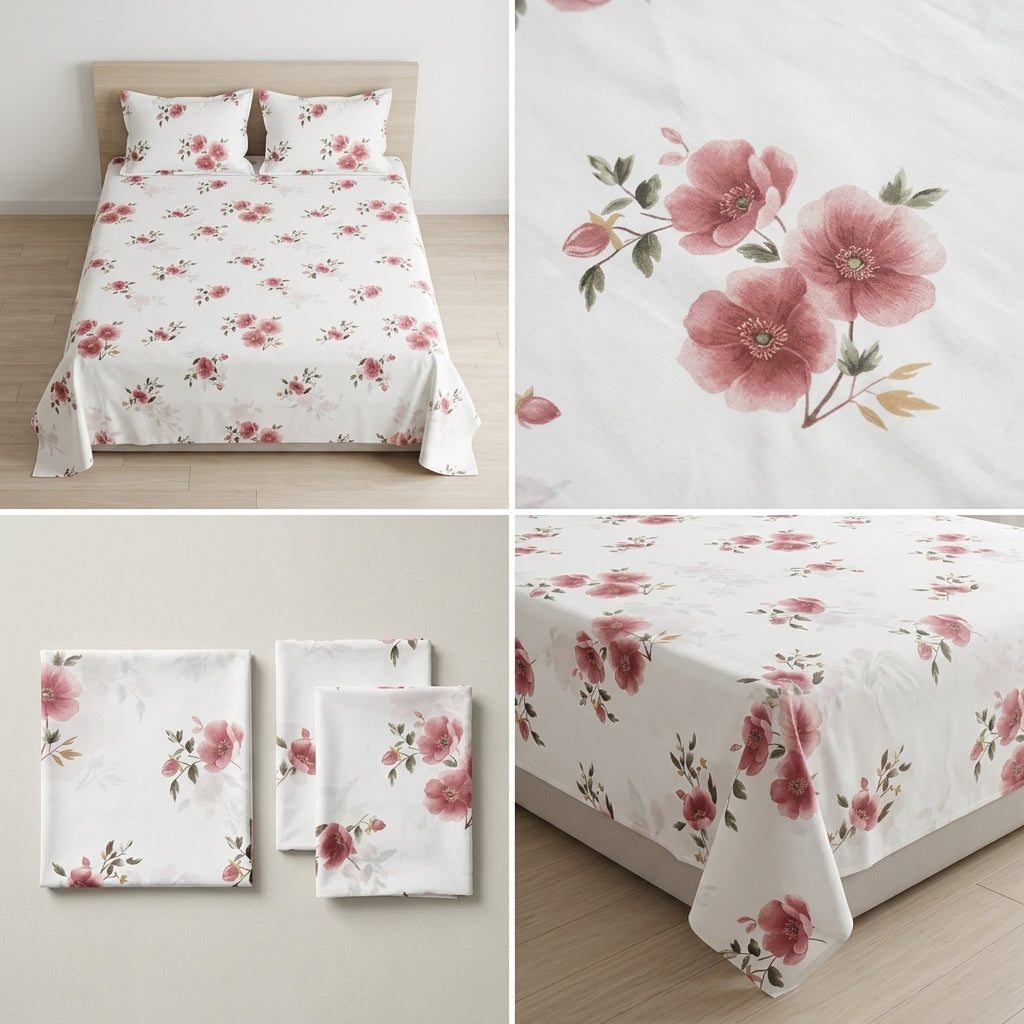 Premium Jumbo Bedsheet – 120 x 120 Inches | Super King 100 % Pure Cotton Size Product Code :- 55B138RKEH