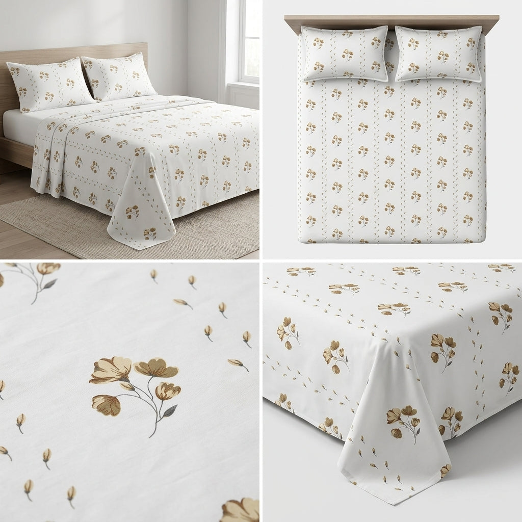 Premium Jumbo Bedsheet – 120 x 120 Inches | Super King 100 % Pure Cotton Size Product Code :- 55B138RKEH