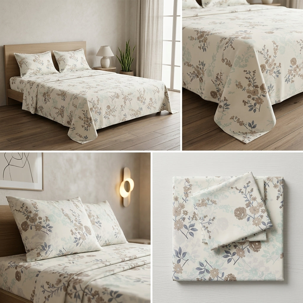 Premium Jumbo Bedsheet – 120 x 120 Inches | Super King 100 % Pure Cotton Size Product Code :- 55B138RKEH