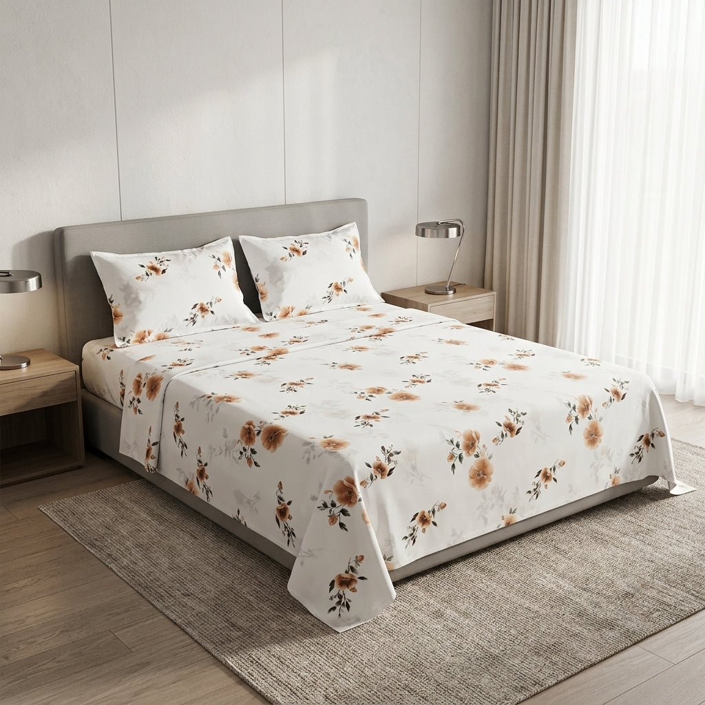 Premium Jumbo Bedsheet – 120 x 120 Inches | Super King 100 % Pure Cotton Size Product Code :- 55B138RKEH