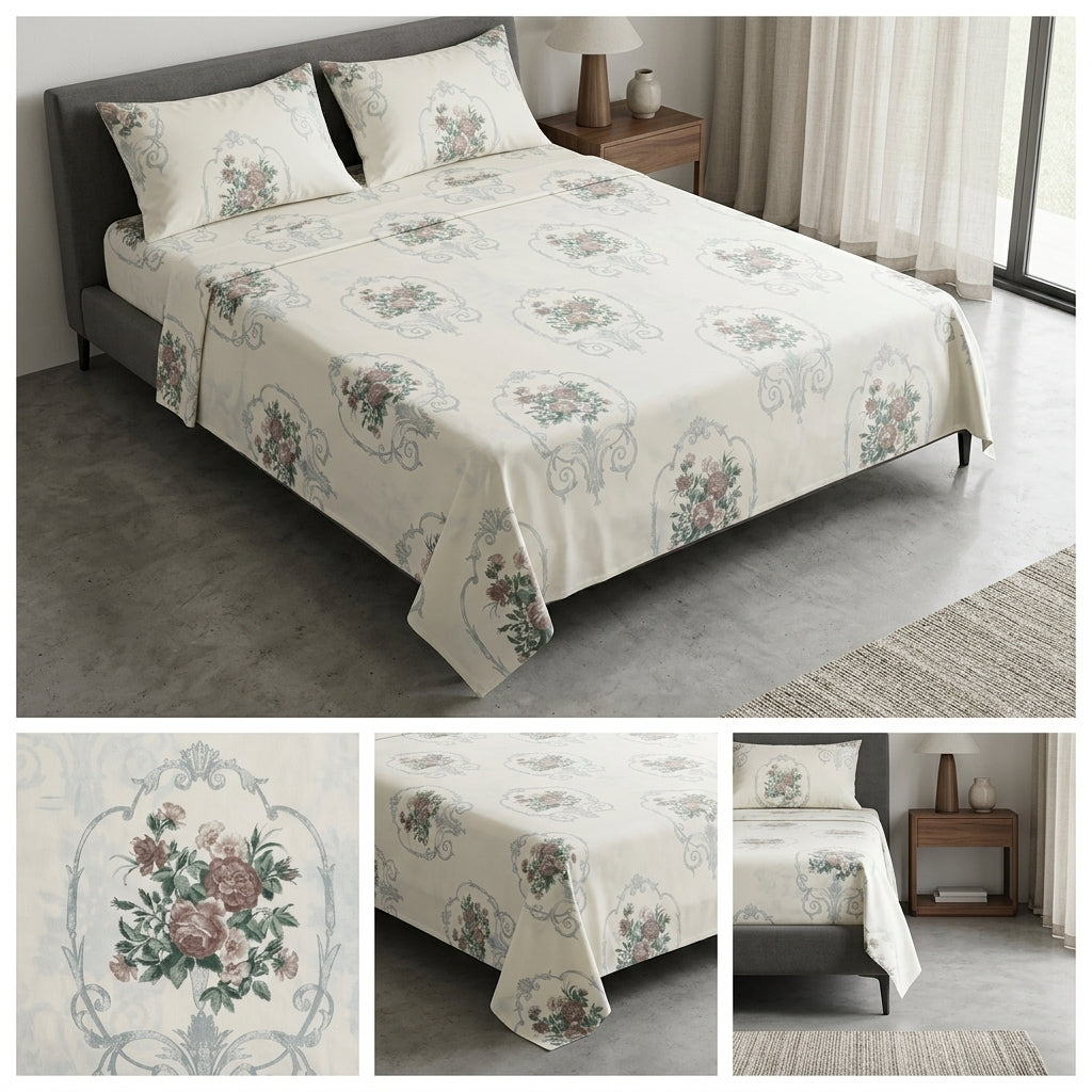 Premium Jumbo Bedsheet – 120 x 120 Inches | Super King 100 % Pure Cotton Size Product Code :- 55B138RKEH