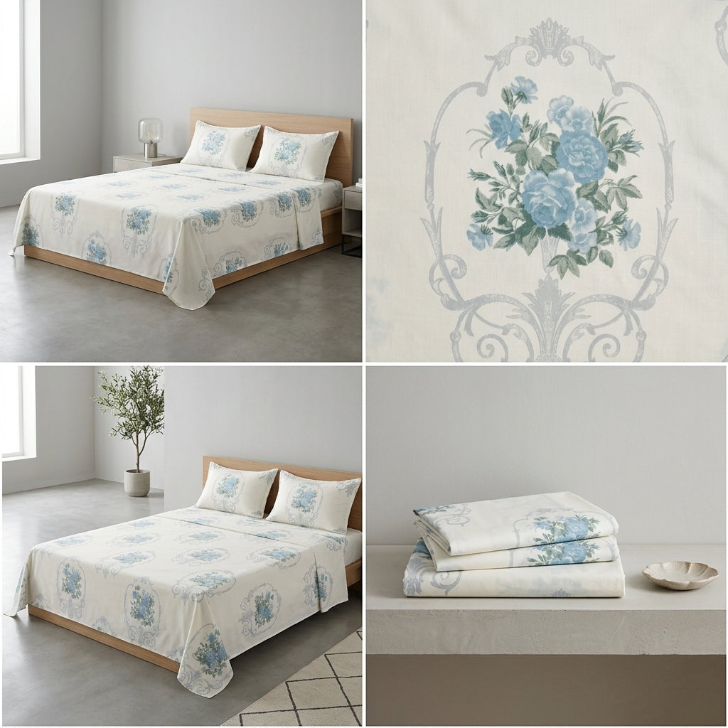 Premium Jumbo Bedsheet – 120 x 120 Inches | Super King 100 % Pure Cotton Size Product Code :- 55B138RKEH