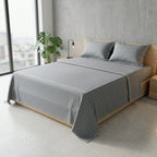 Stripe Thick Cotton Bedsheet with 2 Pillow Covers - 108 / 108 Inch