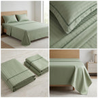 Stripe Thick Cotton Bedsheet with 2 Pillow Covers - 108 / 108 Inch