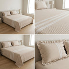 Gingham Checks King Size Bedcover Set