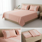 Gingham Checks King Size Bedcover Set