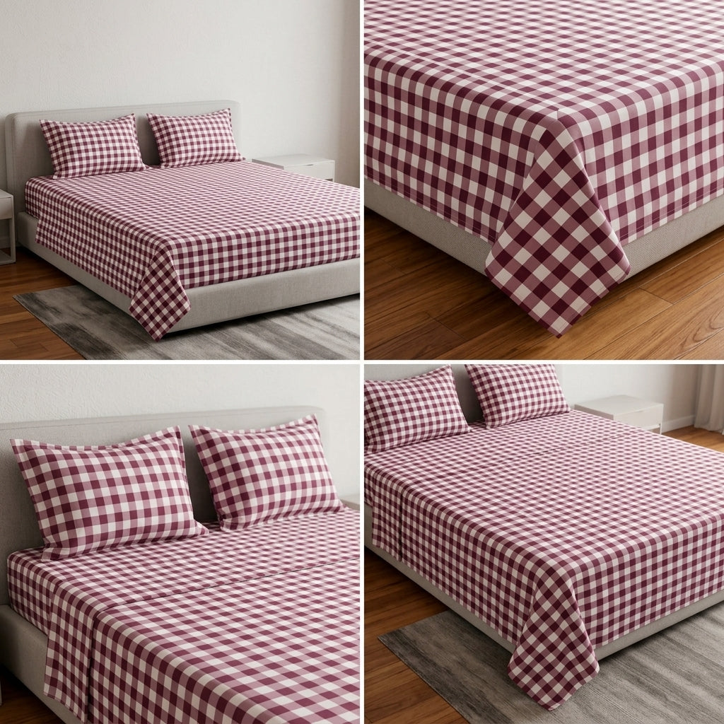 English Gingham Checks Bedsheet | King Size