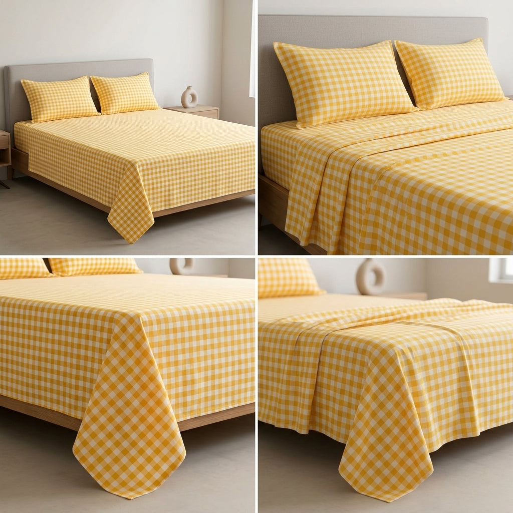 English Gingham Checks Bedsheet | King Size
