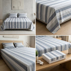 Thick Cotton Havana Stripes Bedsheet Set | King Size