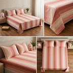 Thick Cotton Havana Stripes Bedsheet Set | King Size