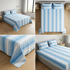 Thick Cotton Havana Stripes Bedsheet Set | King Size