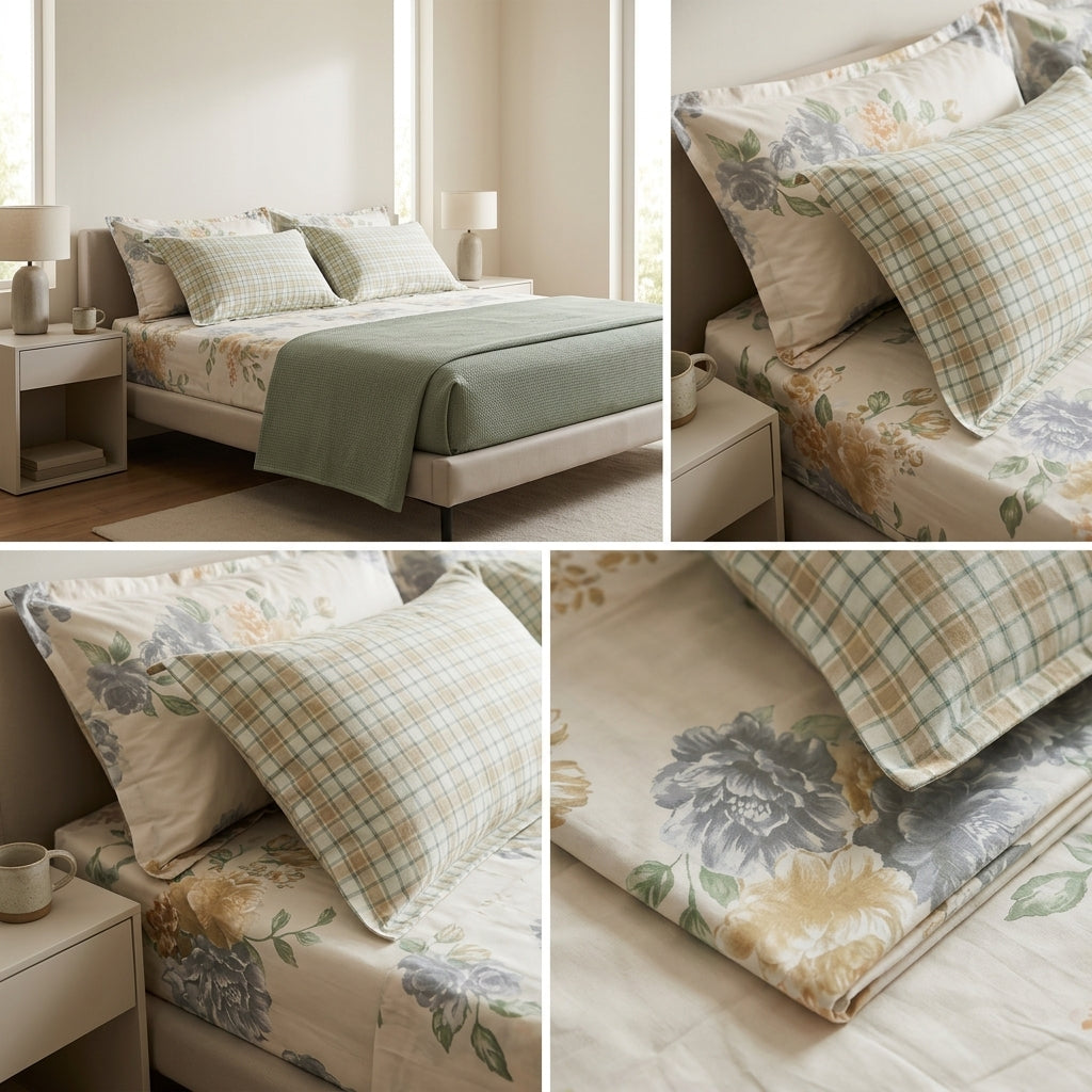 French Bedsheet With 4 Pillow Covers Product Code :- 55B105RKEH