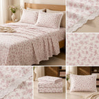 Luxury Floral King Size Bedsheet with Lace Pillow Covers Product Code:- 55B1150RKEH
