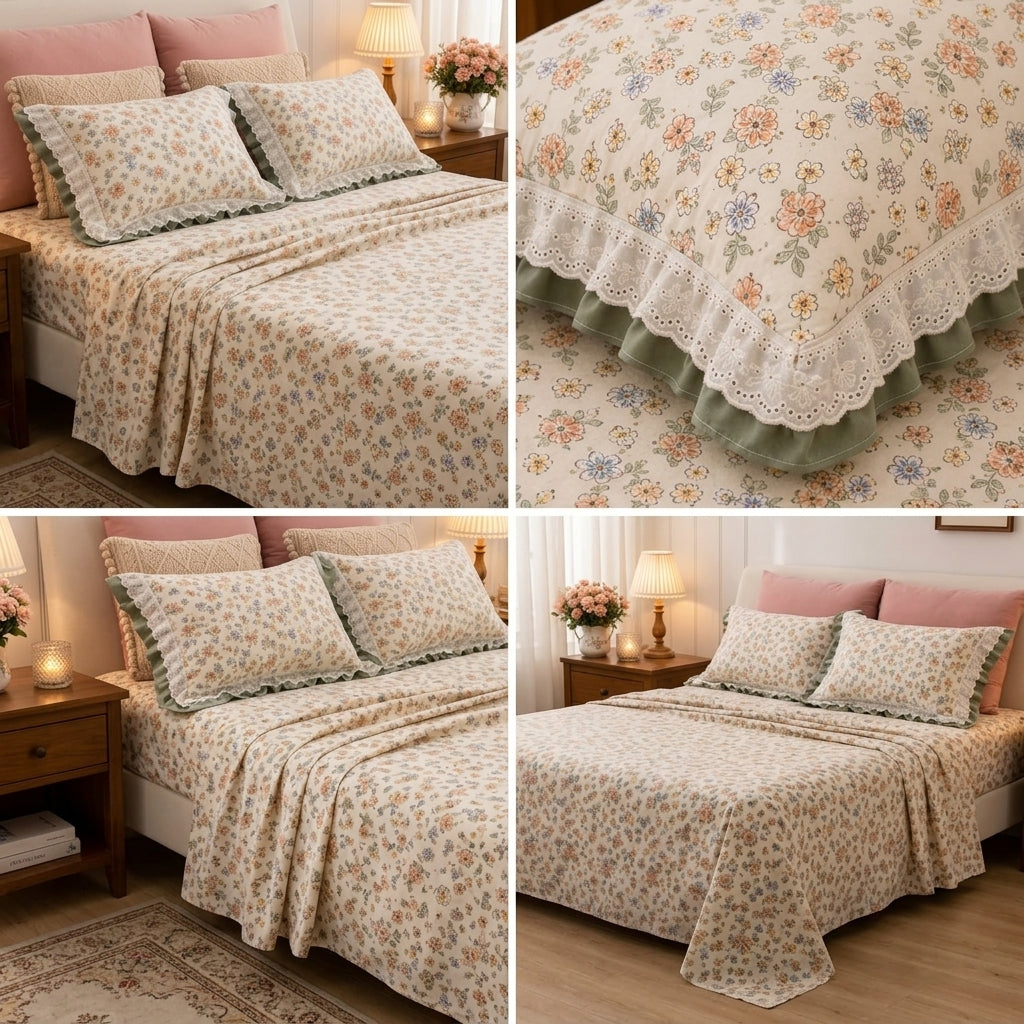 English Floral King Size Bedsheet Set | King Size - 55B125RKEH